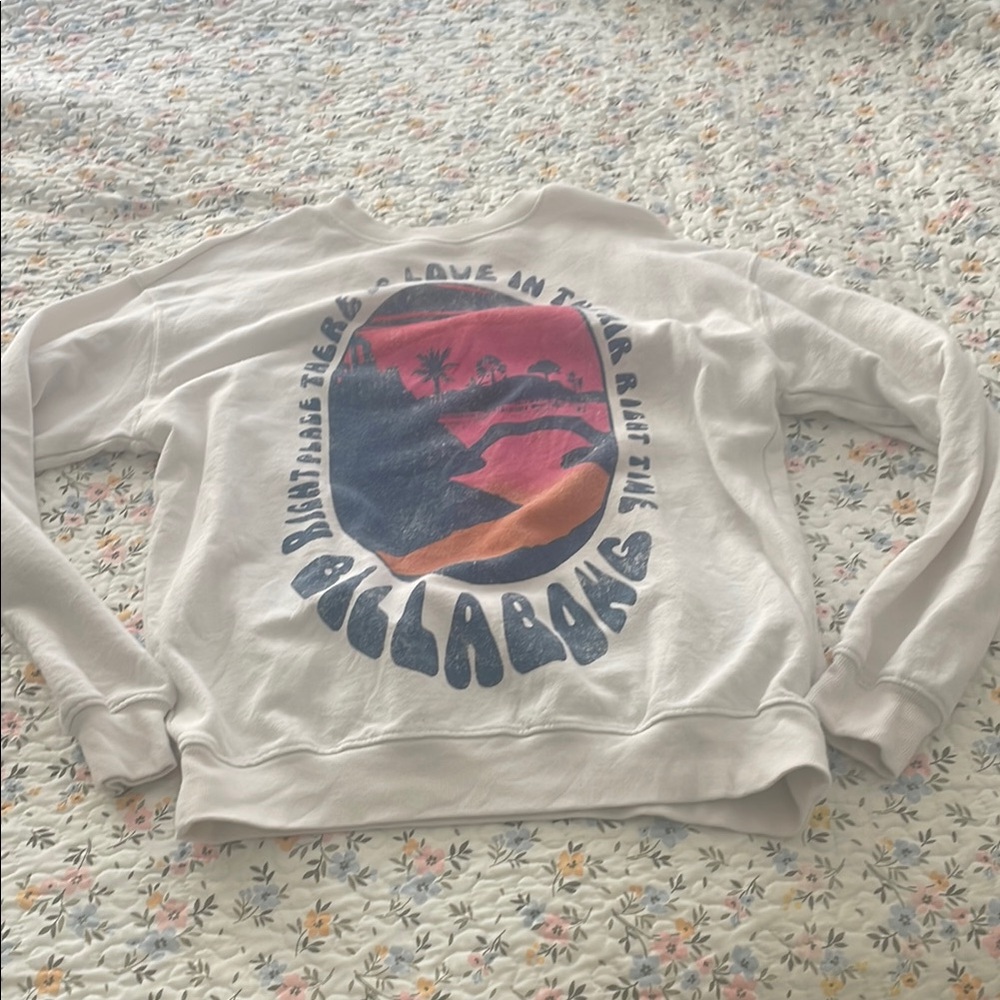 Billabong White Graphic Sweatshirt